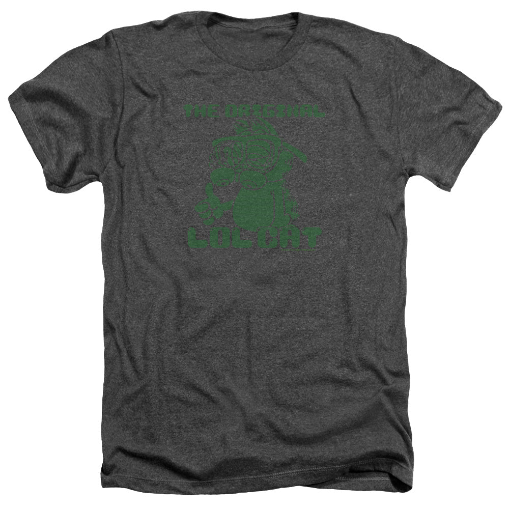 AN OFFCIALLY LICENSED GARFIELD OG LOL MEN'S HEATHER T-SHIRT CHARCOAL