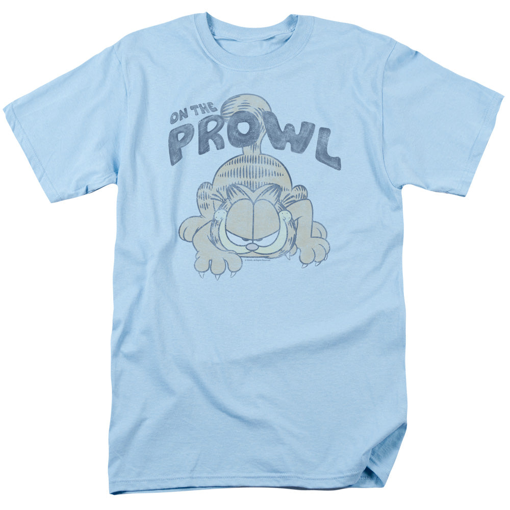AN OFFCIALLY LICENSED GARFIELD PROWL MEN'S REGULAR FIT T-SHIRT LIGHT BLUE