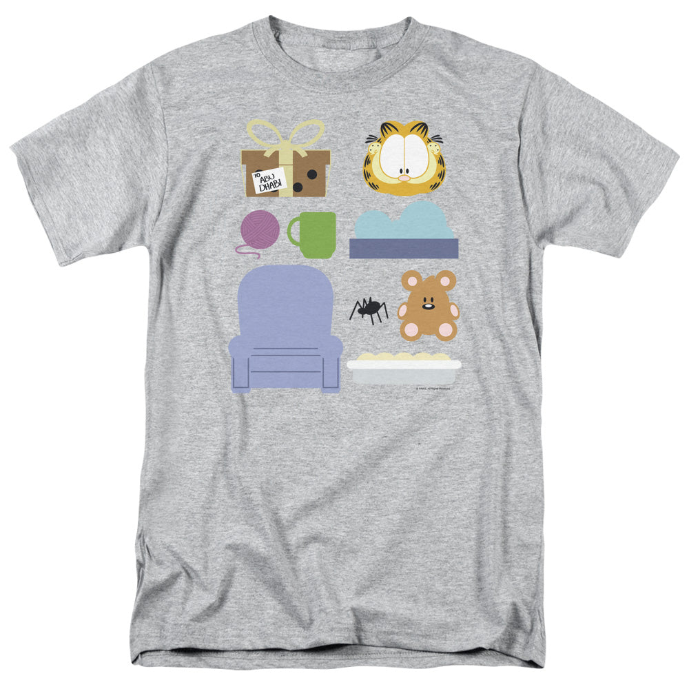 AN OFFCIALLY LICENSED GARFIELD GIFT SET MEN'S REGULAR FIT T-SHIRT ATHLETIC HEATHER