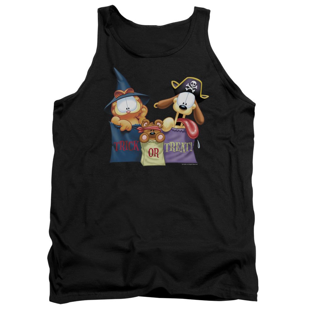 AN OFFCIALLY LICENSED GARFIELD GRAB BAGS ADULT UNISEX TANK TOP BLACK