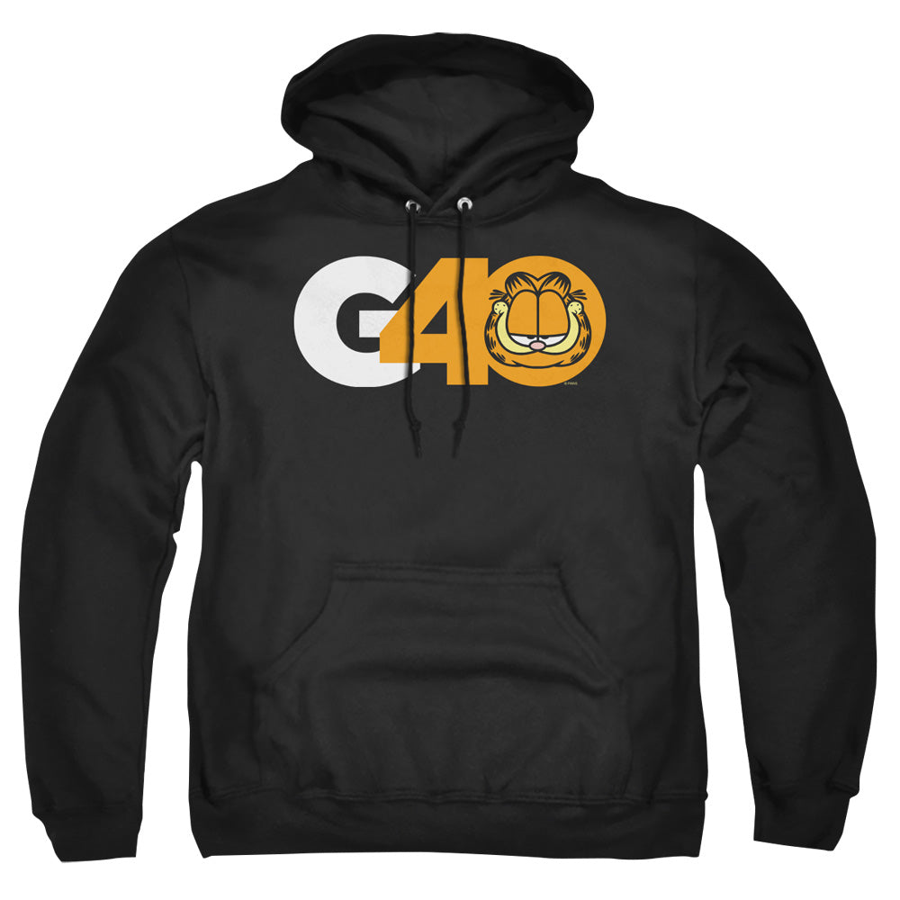 AN OFFCIALLY LICENSED GARFIELD G40 ADULT UNISEX PULLOVER HOODIE BLACK