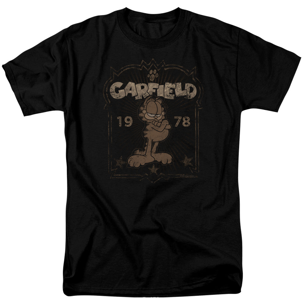 AN OFFCIALLY LICENSED GARFIELD EST 1978 MEN'S REGULAR FIT T-SHIRT BLACK