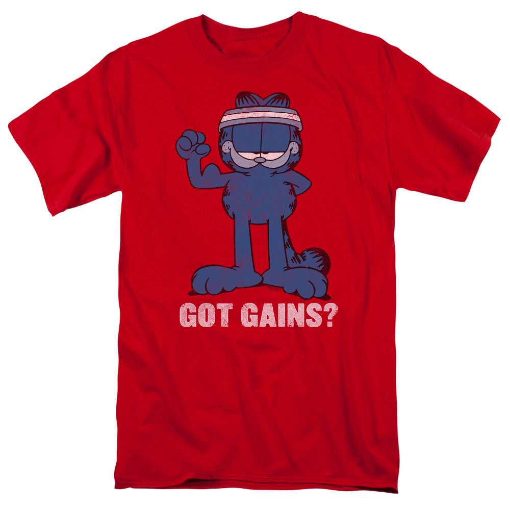 AN OFFCIALLY LICENSED GARFIELD GOT GAINS MEN'S REGULAR FIT T-SHIRT RED