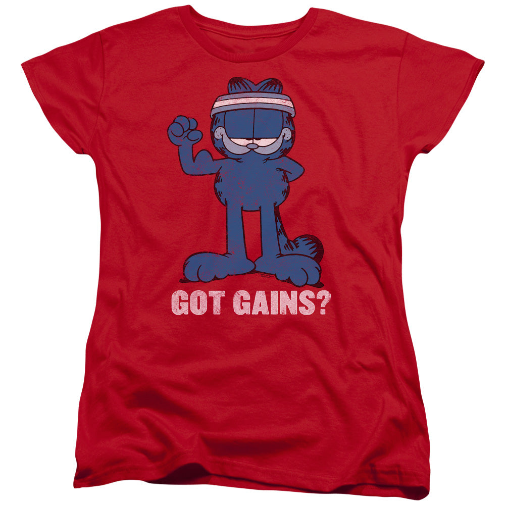 AN OFFCIALLY LICENSED GARFIELD GOT GAINS WOMEN'S REGULAR FIT T-SHIRT RED