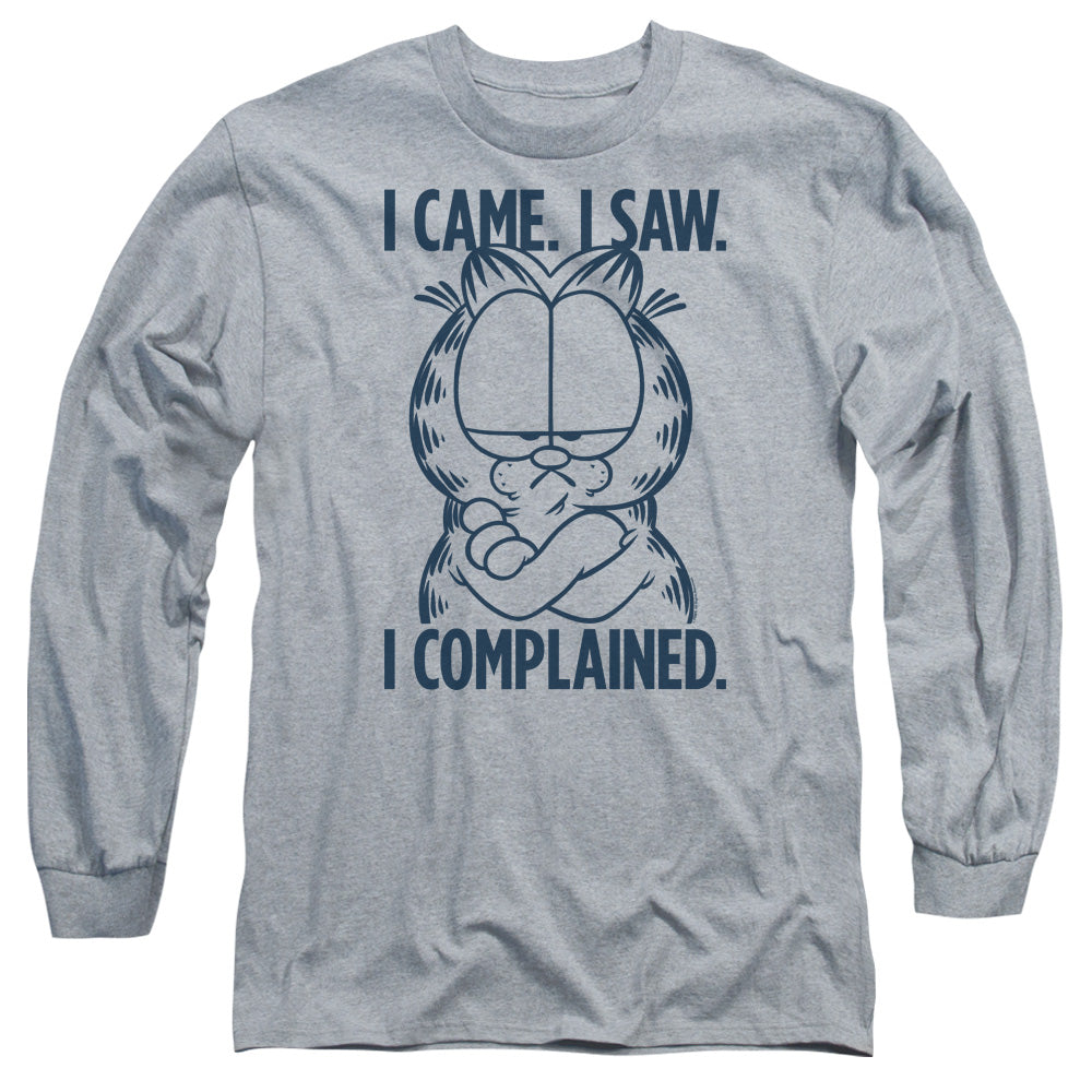 AN OFFCIALLY LICENSED GARFIELD I COMPLAINED MEN'S LONG SLEEVE T-SHIRT ATHLETIC HEATHER