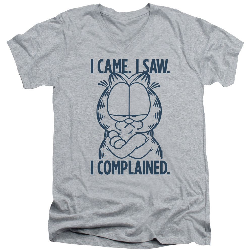 AN OFFCIALLY LICENSED GARFIELD I COMPLAINED MEN'S V-NECK T-SHIRT ATHLETIC HEATHER