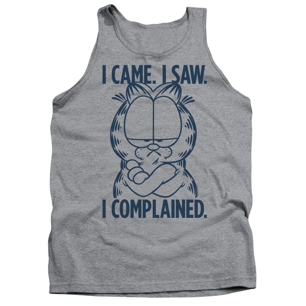 AN OFFCIALLY LICENSED GARFIELD I COMPLAINED ADULT UNISEX TANK TOP ATHLETIC HEATHER