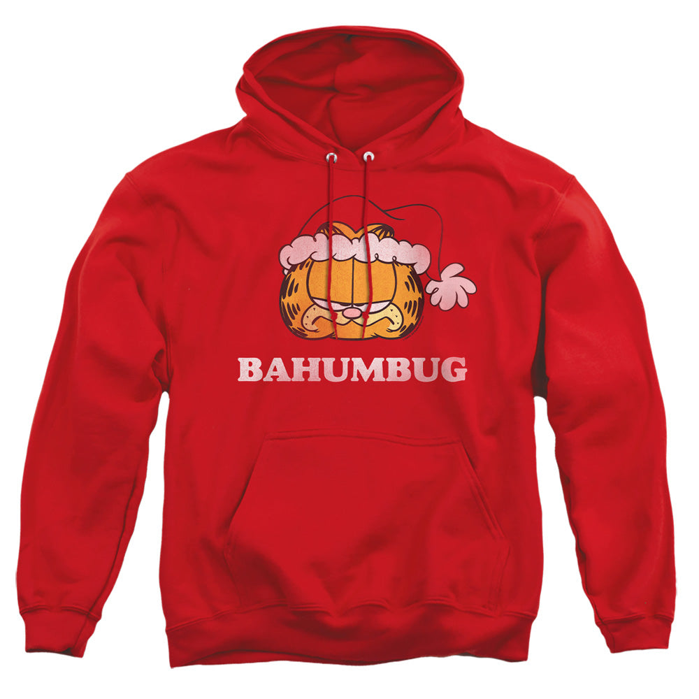 AN OFFCIALLY LICENSED GARFIELD BAHUMBUG ADULT UNISEX PULLOVER HOODIE RED