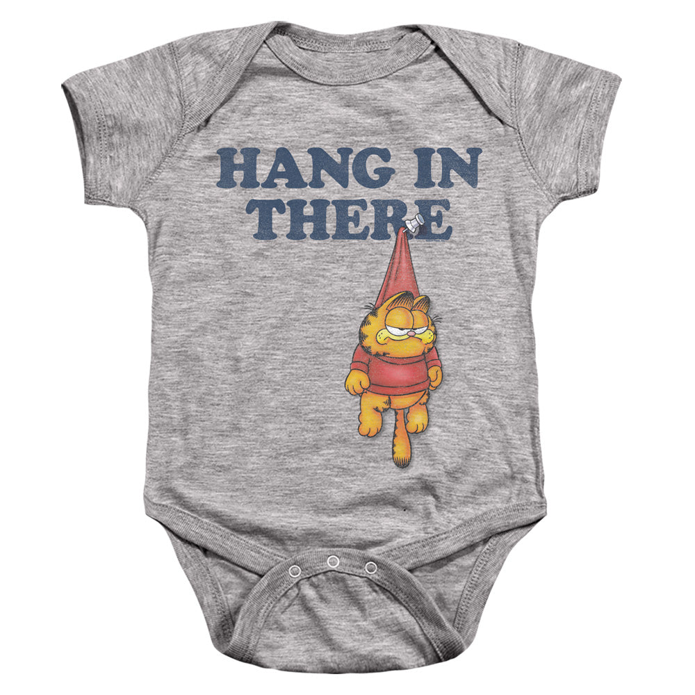 AN OFFCIALLY LICENSED GARFIELD HANG IN THERE BABY BODYSUIT ATHLETIC HEATHER
