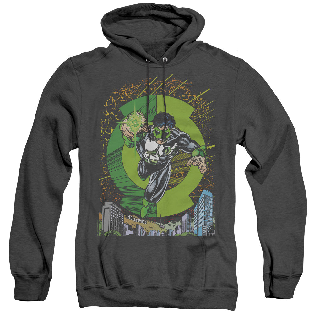AN OFFCIALLY LICENSED GREEN LANTERN GL #51 COVER ADULT UNISEX HEATHER PULLOVER HOODIE BLACK