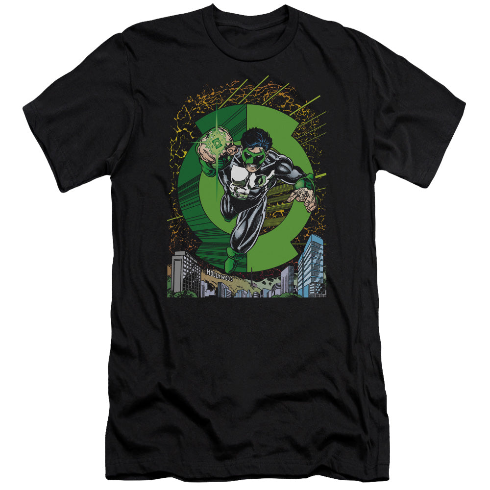 AN OFFCIALLY LICENSED GREEN LANTERN GL #51 COVER MEN'S PREMIUM SLIM FIT T-SHIRT BLACK