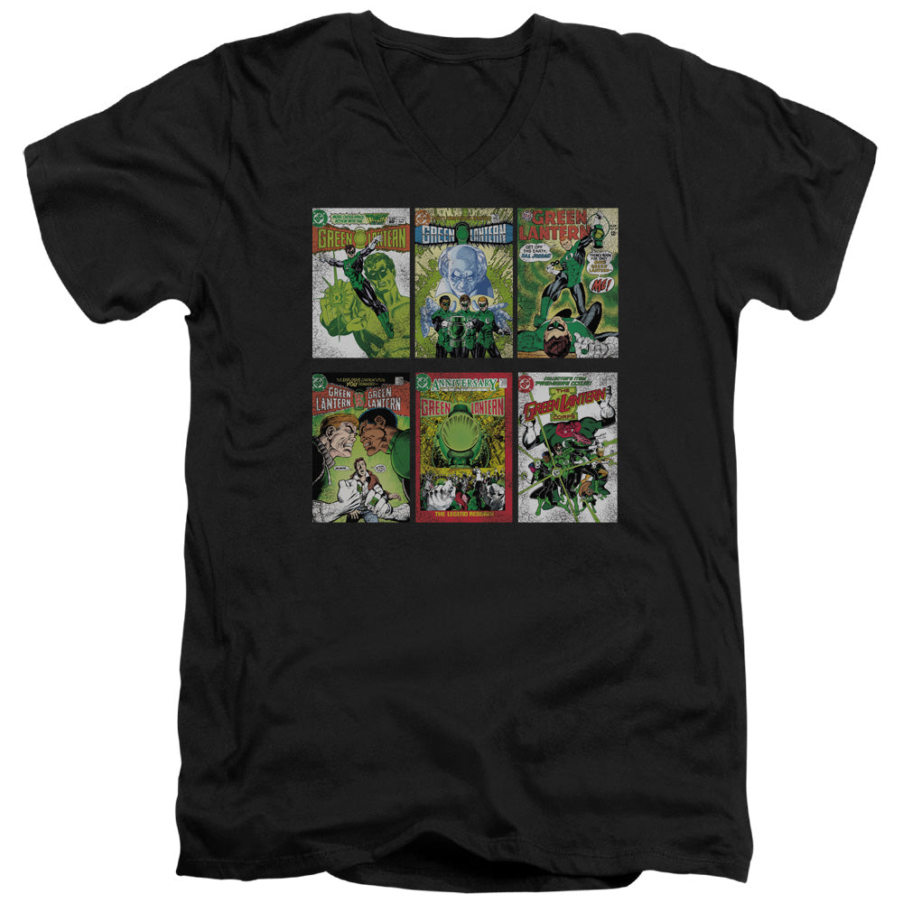AN OFFCIALLY LICENSED GREEN LANTERN GL COVERS MEN'S V-NECK T-SHIRT BLACK