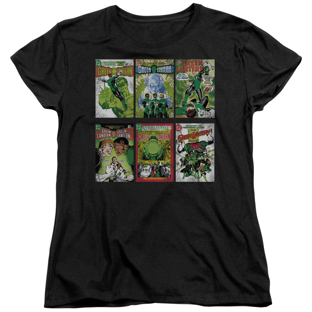 AN OFFCIALLY LICENSED GREEN LANTERN GL COVERS WOMEN'S REGULAR FIT T-SHIRT BLACK
