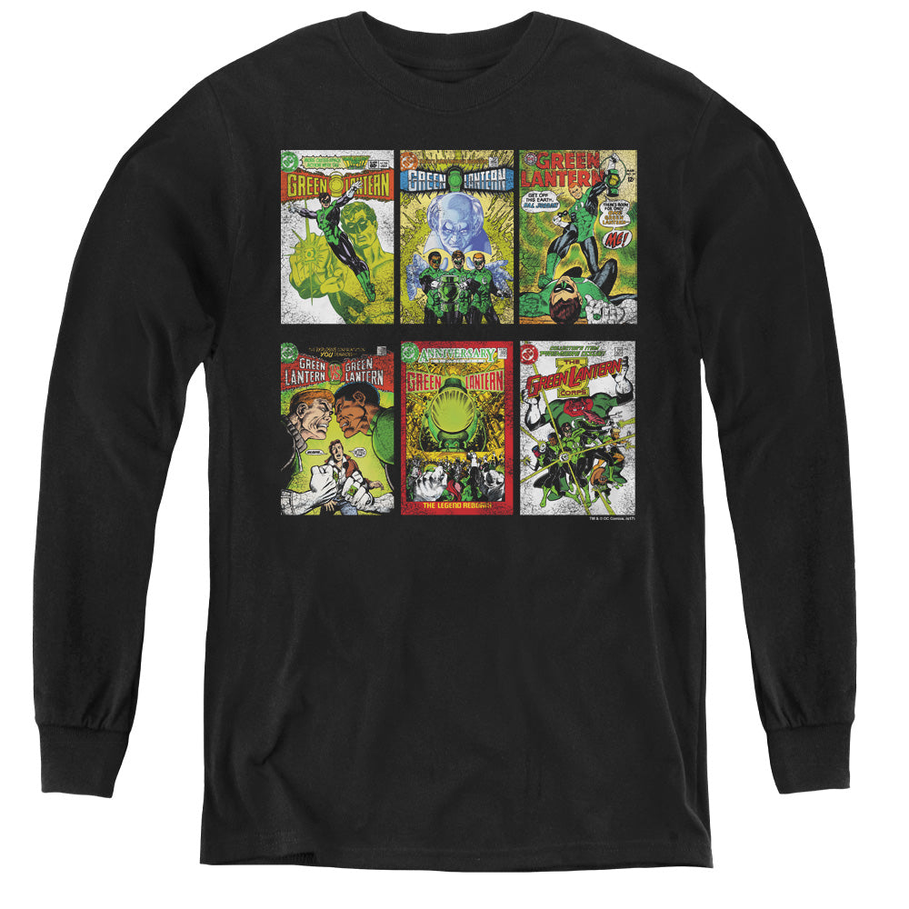 AN OFFCIALLY LICENSED GREEN LANTERN GL COVERS YOUTH LONG SLEEVE T-SHIRT BLACK