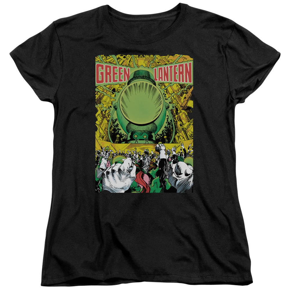 AN OFFCIALLY LICENSED GREEN LANTERN GL #200 COVER WOMEN'S REGULAR FIT T-SHIRT BLACK