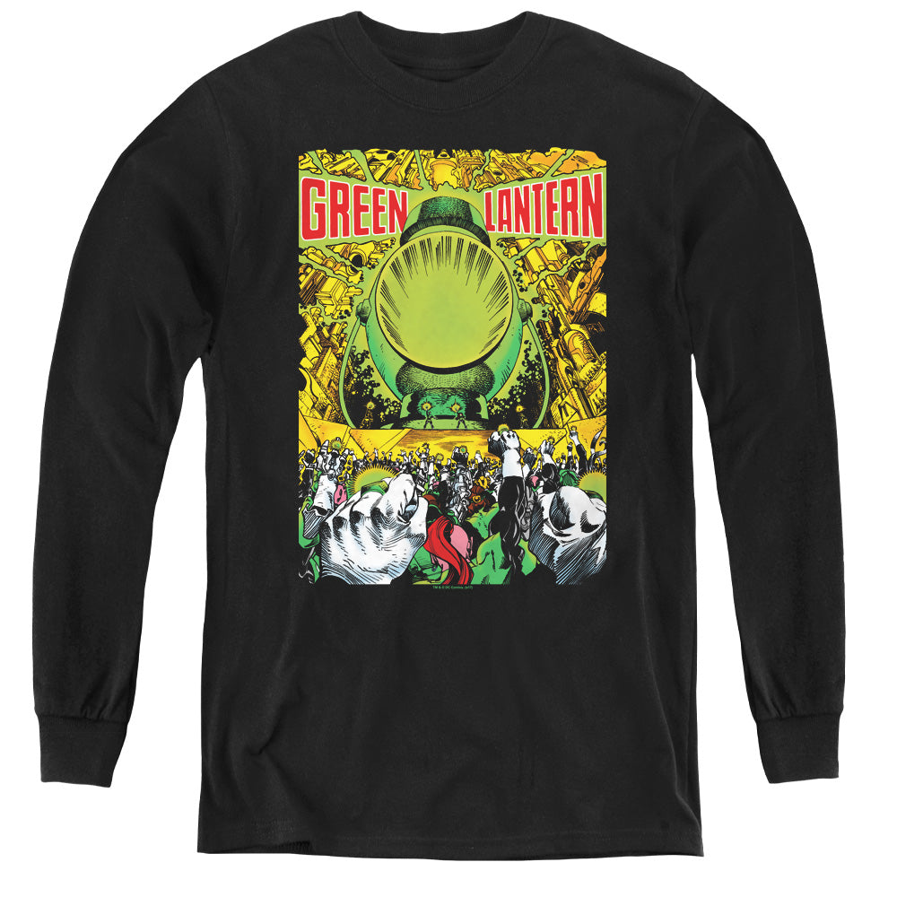 AN OFFCIALLY LICENSED GREEN LANTERN GL #200 COVER YOUTH LONG SLEEVE T-SHIRT BLACK