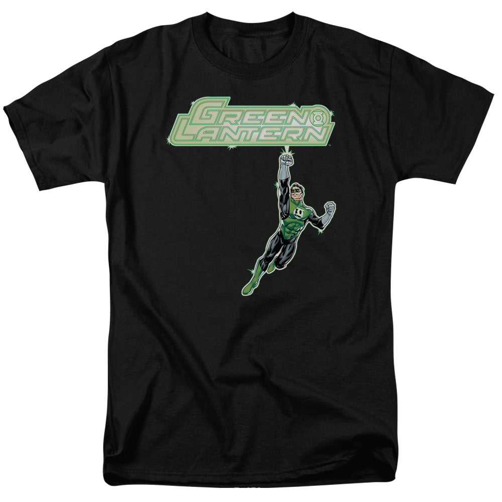AN OFFCIALLY LICENSED GREEN LANTERN ENERGY CONSTRUCT LOGO MEN'S REGULAR FIT T-SHIRT BLACK