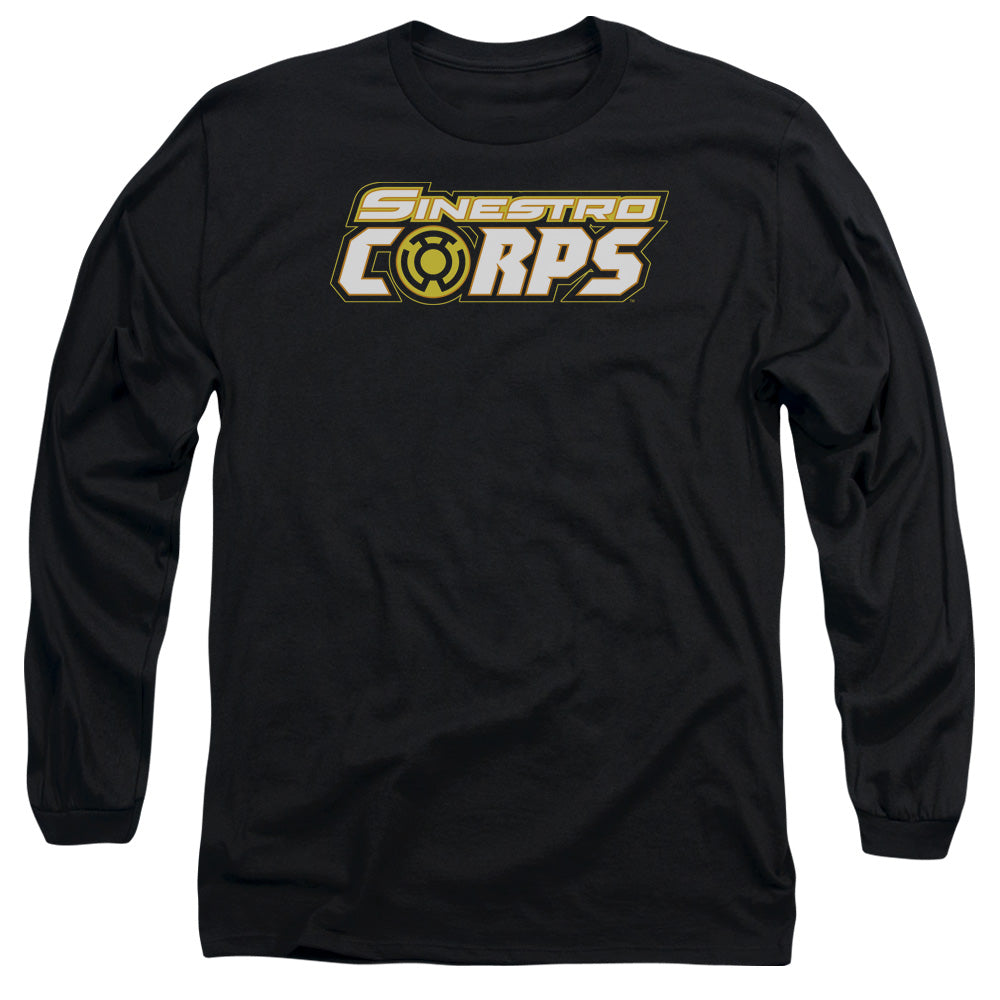 AN OFFCIALLY LICENSED GREEN LANTERN SINESTRO CORPS LOGO MEN'S LONG SLEEVE T-SHIRT BLACK