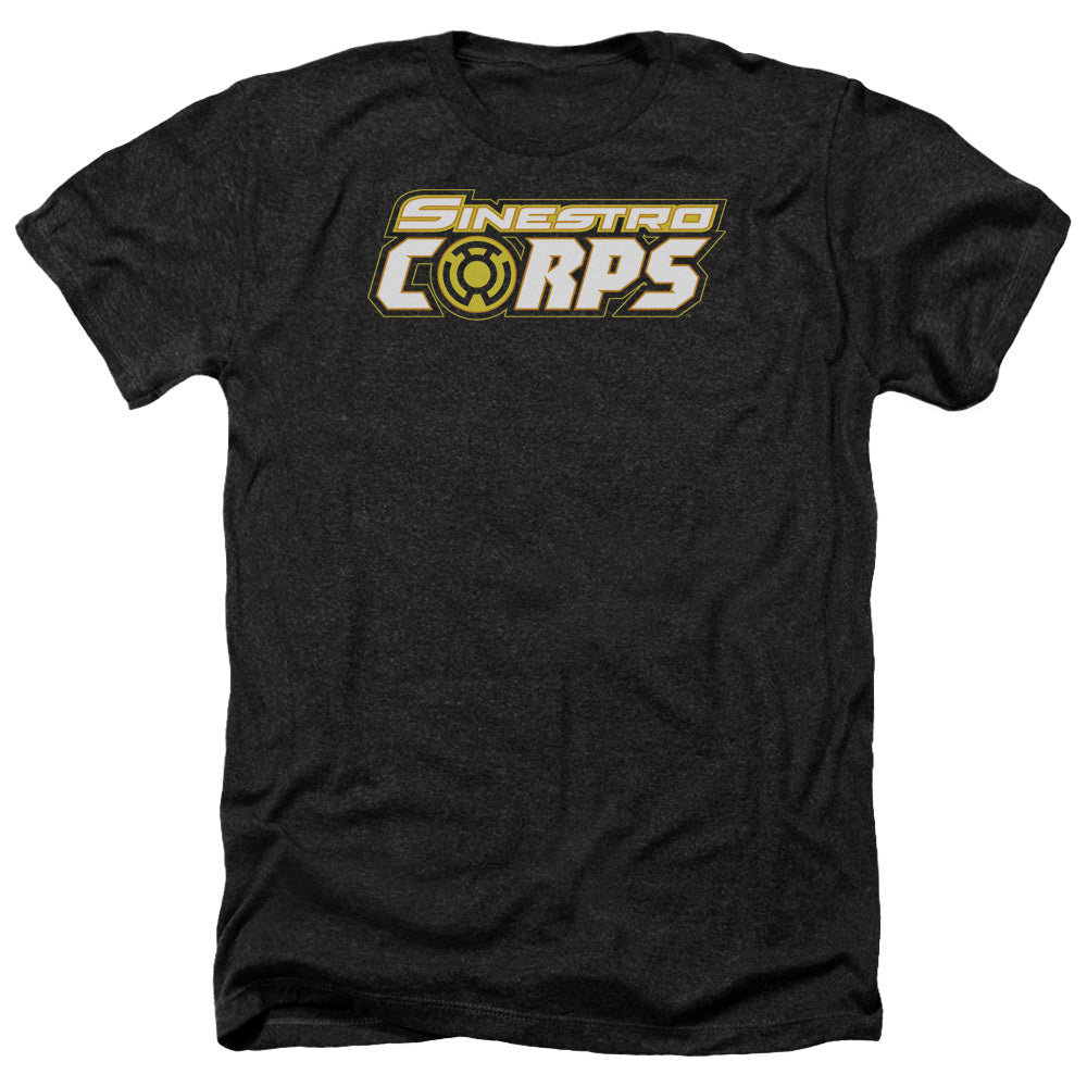 AN OFFCIALLY LICENSED GREEN LANTERN SINESTRO CORPS LOGO MEN'S HEATHER T-SHIRT CHARCOAL