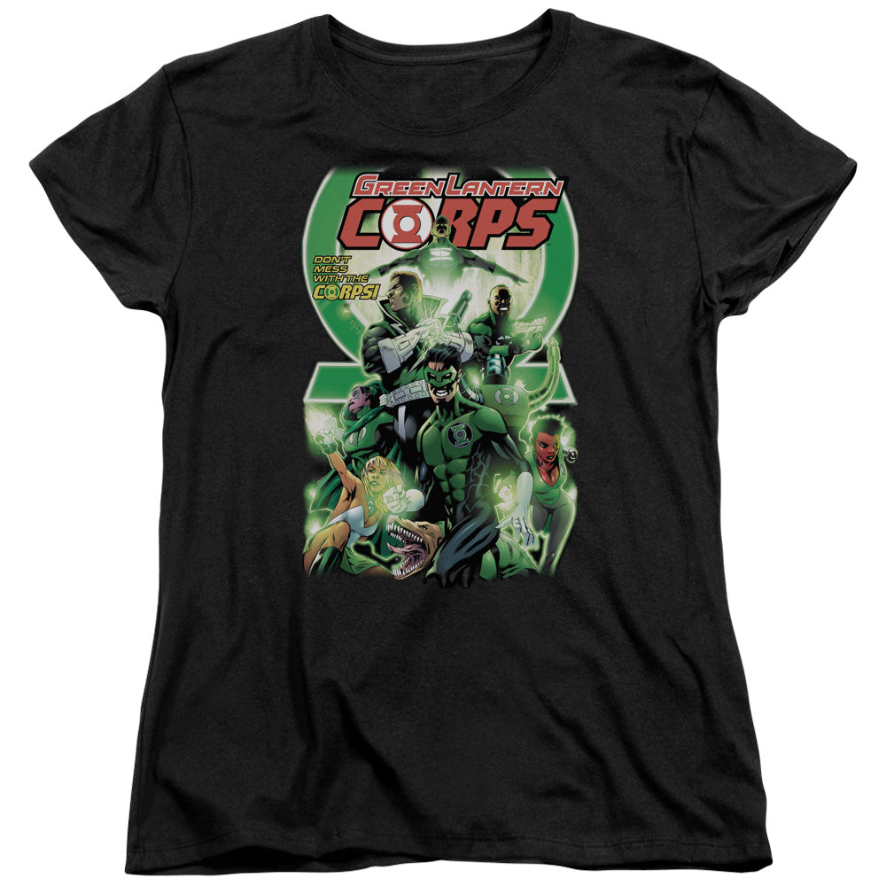 AN OFFCIALLY LICENSED GREEN LANTERN GL CORPS #25 COVER WOMEN'S REGULAR FIT T-SHIRT BLACK