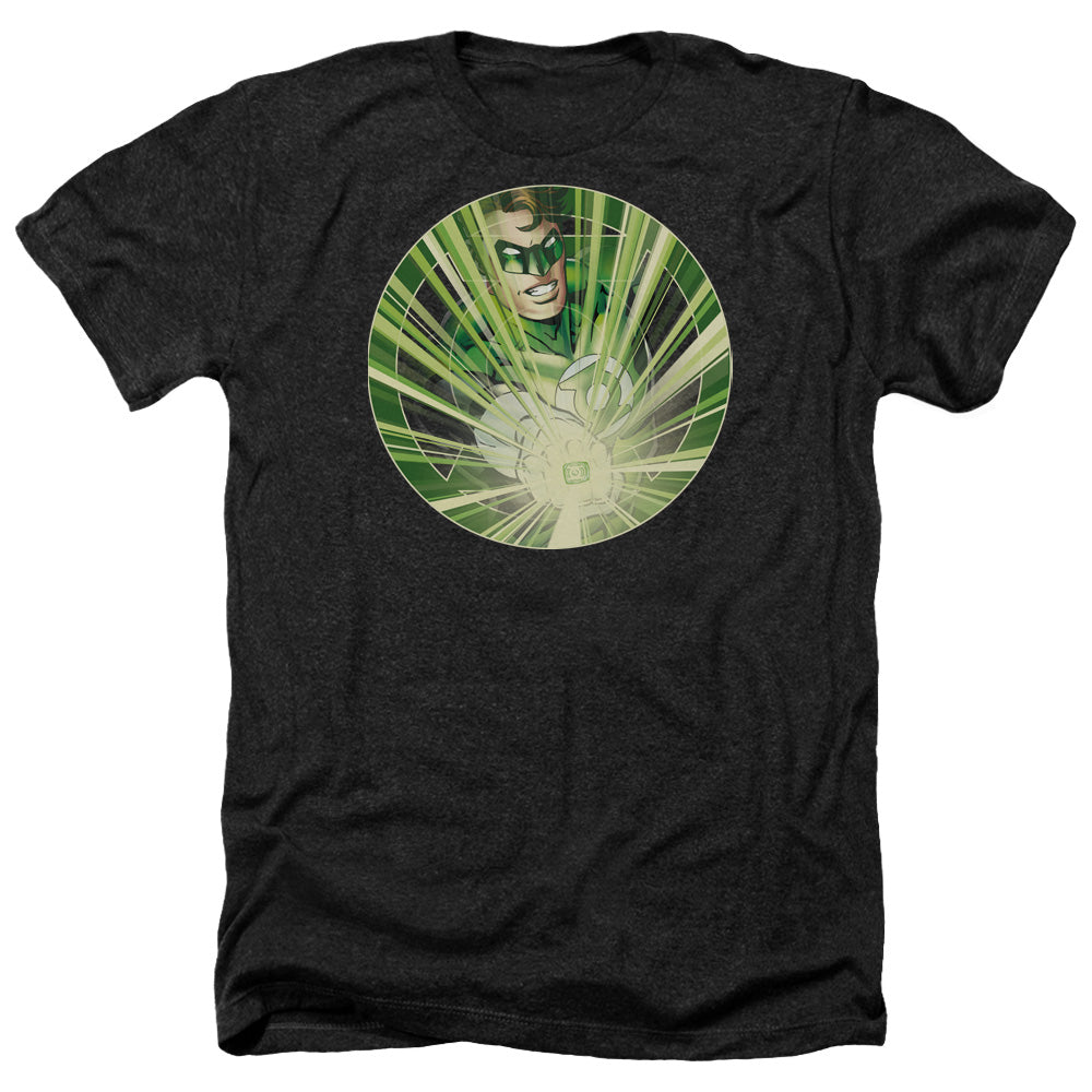 AN OFFCIALLY LICENSED GREEN LANTERN LIGHT EM UP MEN'S HEATHER T-SHIRT CHARCOAL