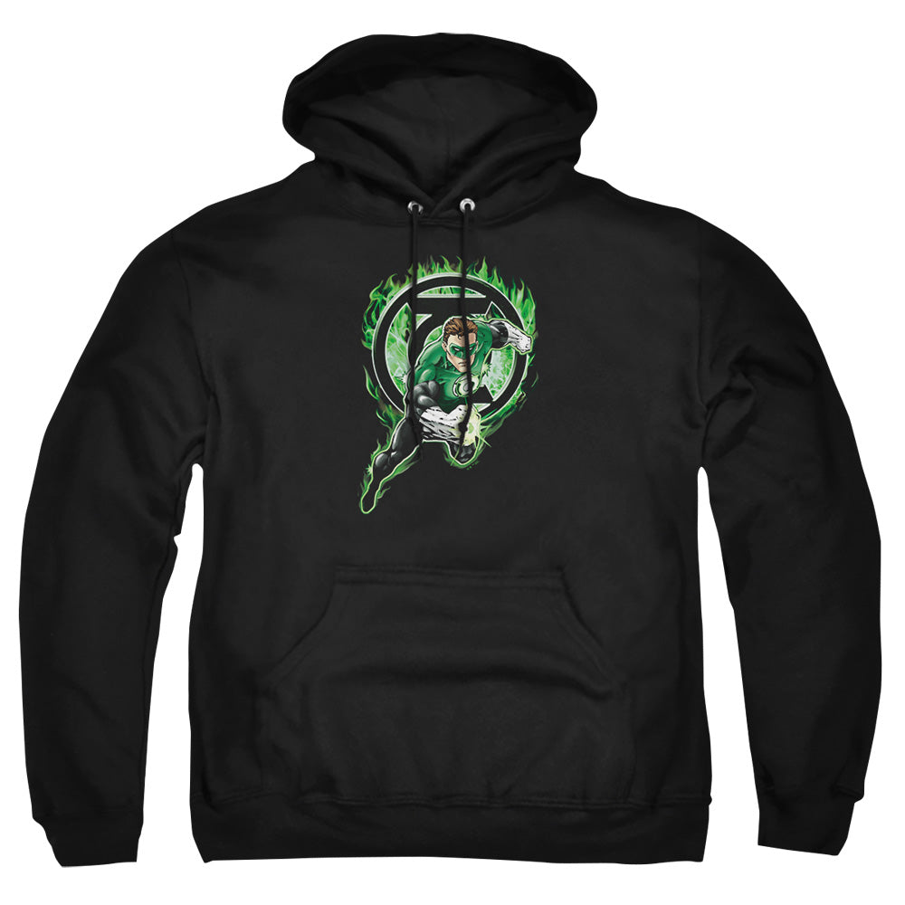 AN OFFCIALLY LICENSED GREEN LANTERN SPACE COP ADULT UNISEX PULLOVER HOODIE BLACK