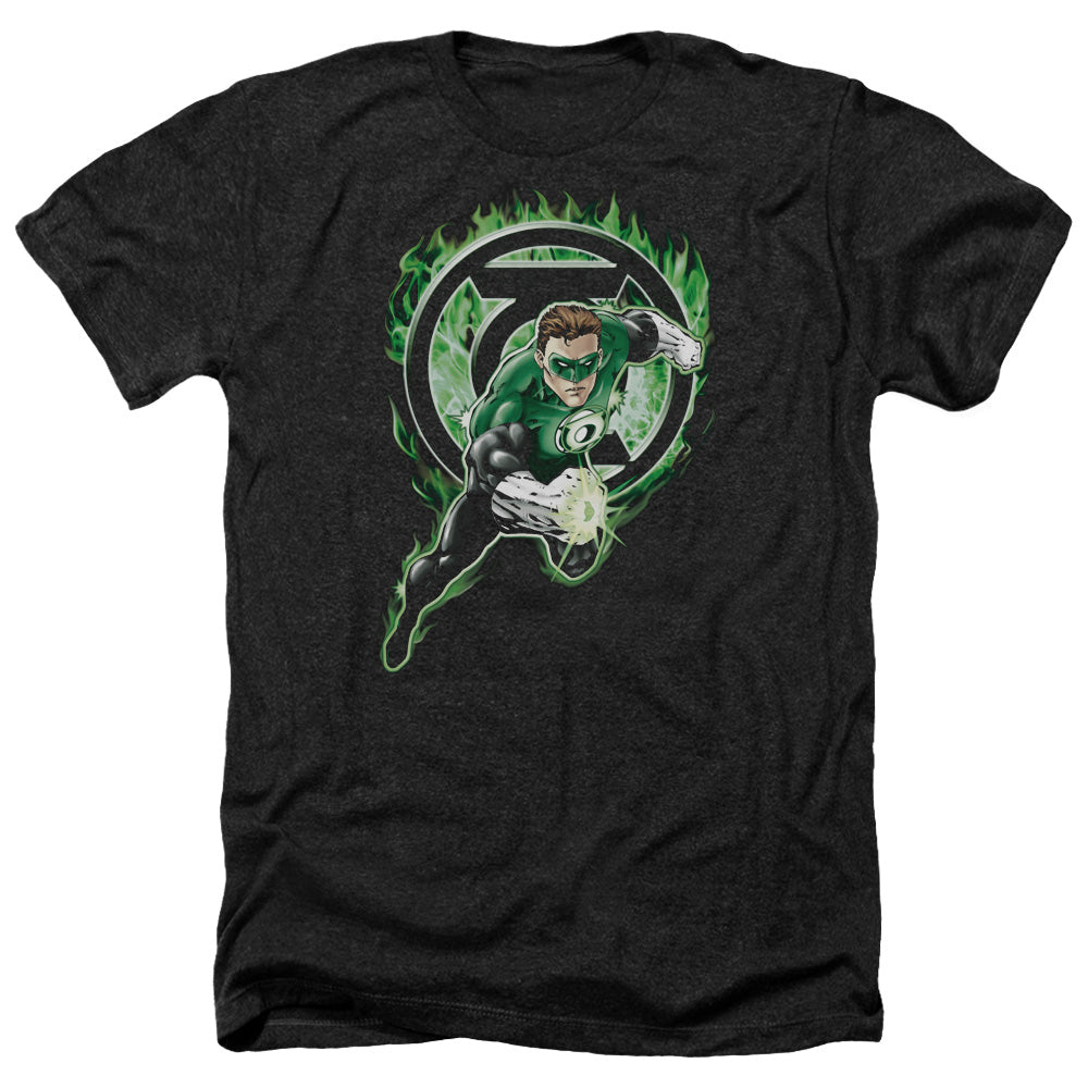 AN OFFCIALLY LICENSED GREEN LANTERN SPACE COP MEN'S HEATHER T-SHIRT CHARCOAL