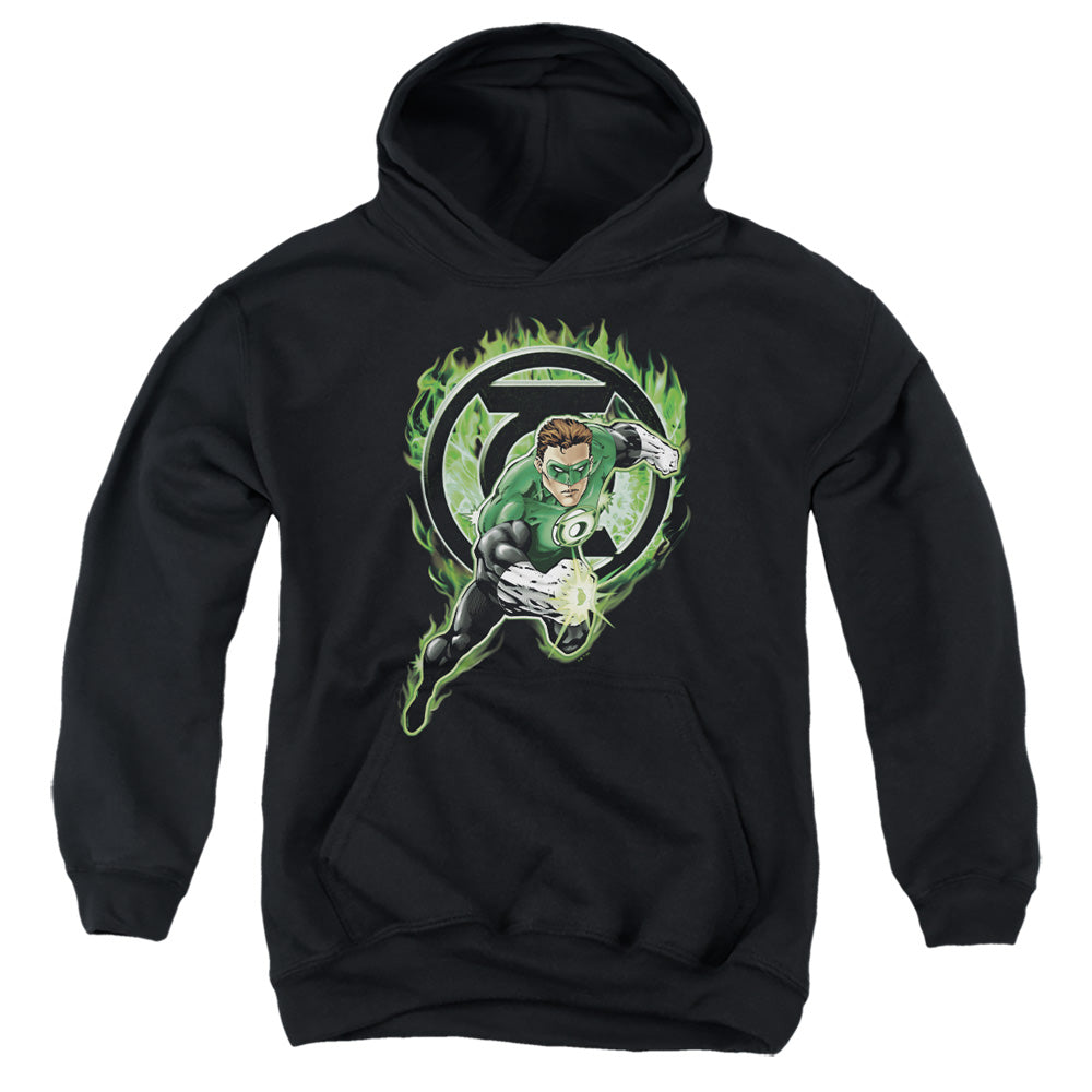 AN OFFCIALLY LICENSED GREEN LANTERN SPACE COP YOUTH HOODIE BLACK