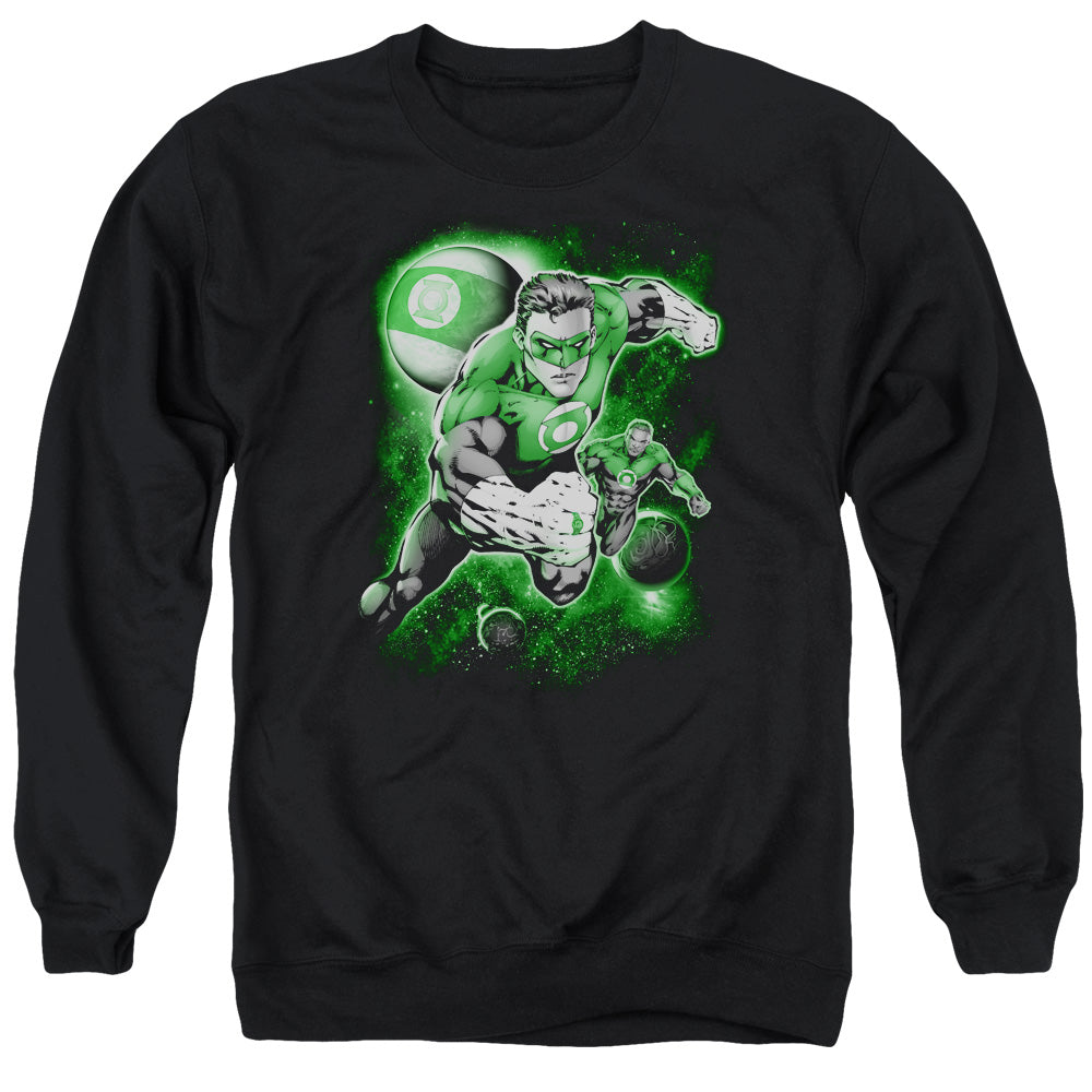 AN OFFCIALLY LICENSED GREEN LANTERN LANTERN PLANET ADULT UNISEX CREWNECK SWEATSHIRT BLACK