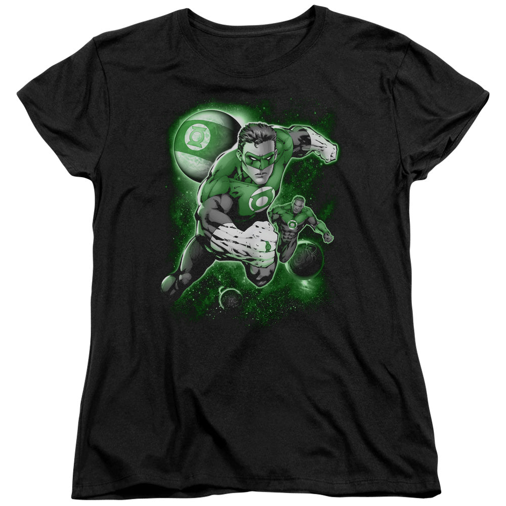 AN OFFCIALLY LICENSED GREEN LANTERN LANTERN PLANET WOMEN'S REGULAR FIT T-SHIRT BLACK