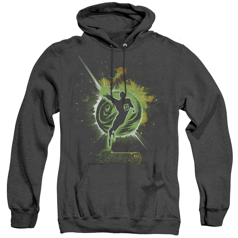 AN OFFCIALLY LICENSED GREEN LANTERN SHADOW LANTERN ADULT UNISEX HEATHER PULLOVER HOODIE BLACK