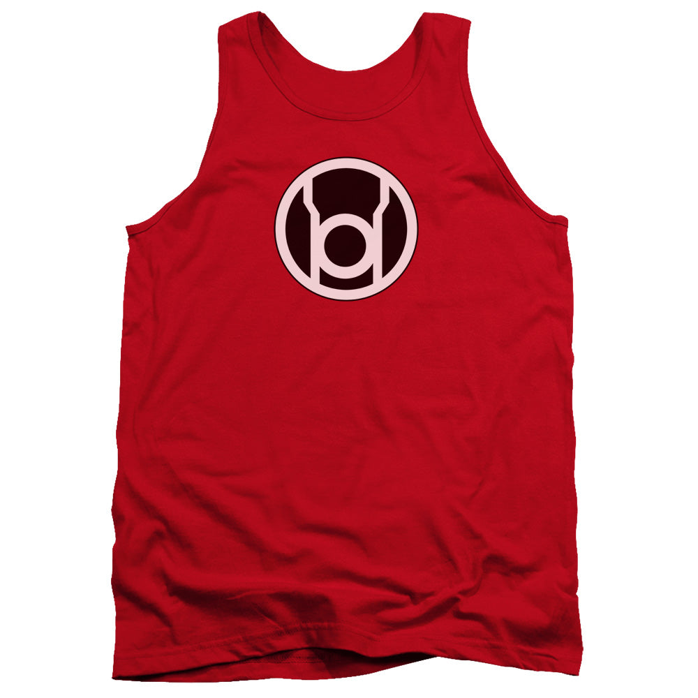 AN OFFCIALLY LICENSED GREEN LANTERN RED LANTERN LOGO ADULT UNISEX TANK TOP RED