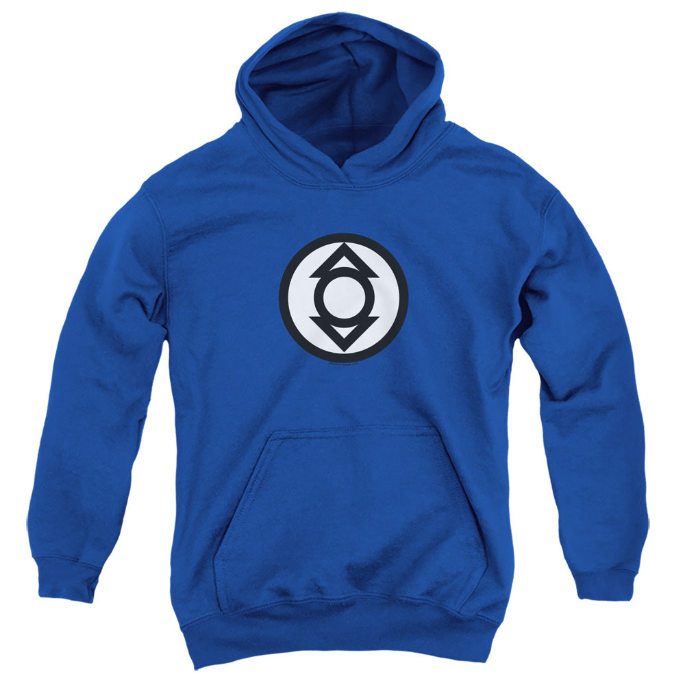 AN OFFCIALLY LICENSED GREEN LANTERN INDIGO TRIBE YOUTH HOODIE ROYAL