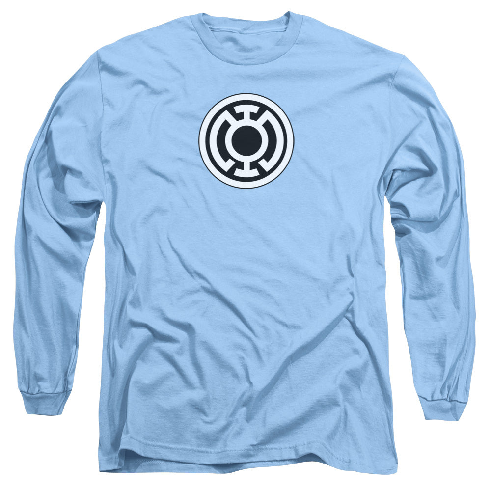 AN OFFCIALLY LICENSED GREEN LANTERN BLUE LANTERN LOGO MEN'S LONG SLEEVE T-SHIRT CAROLINA BLUE