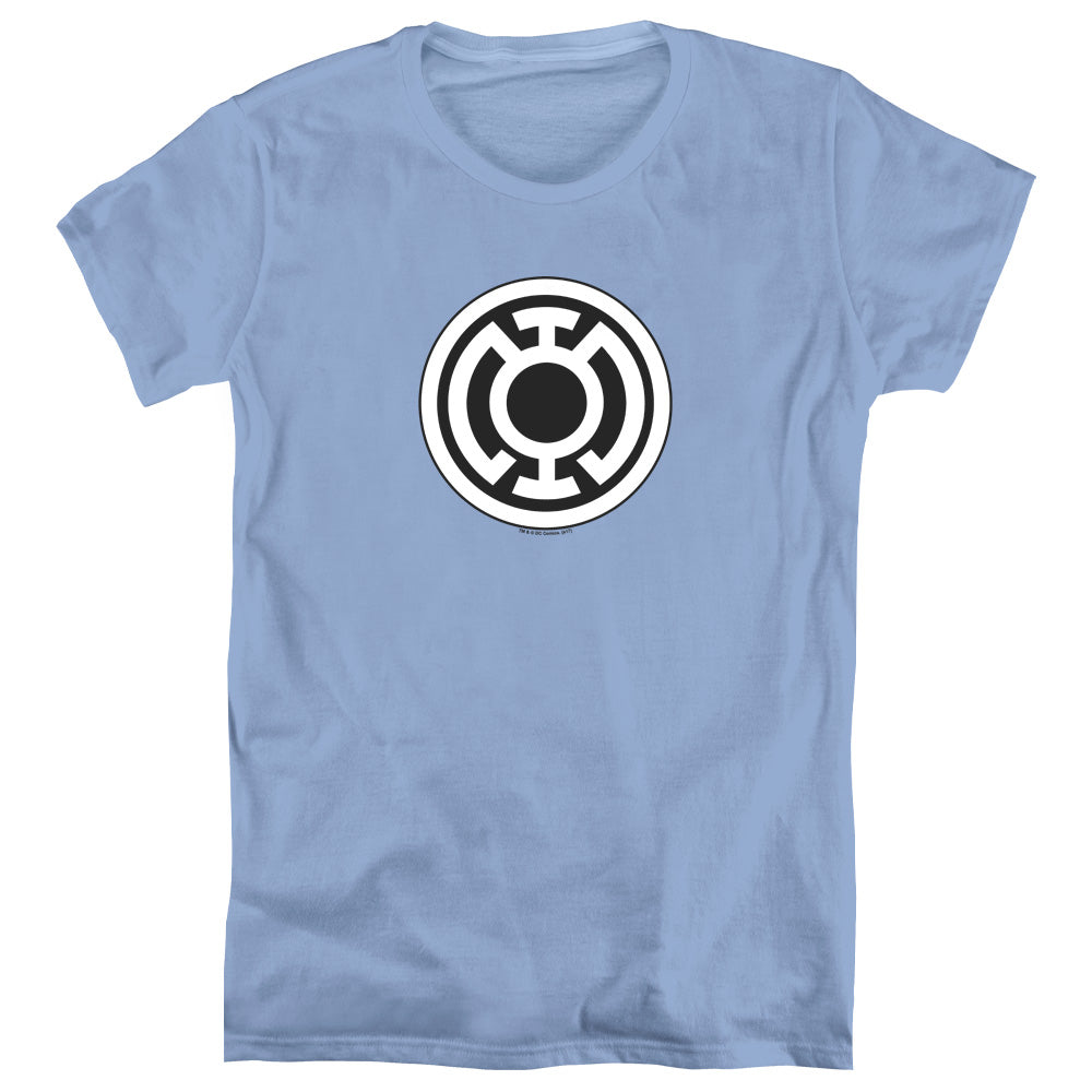 AN OFFCIALLY LICENSED GREEN LANTERN BLUE LANTERN LOGO WOMEN'S REGULAR FIT T-SHIRT CAROLINA BLUE