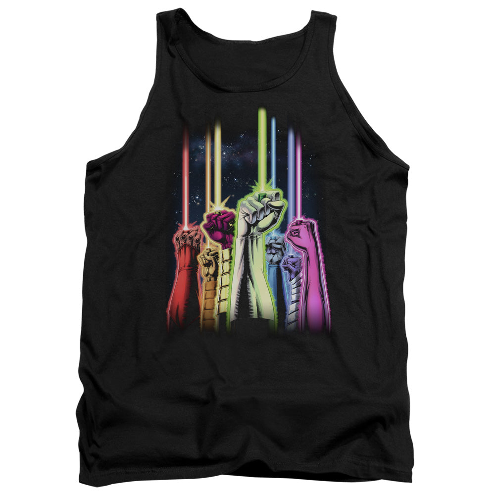 AN OFFCIALLY LICENSED GREEN LANTERN RAINBOW CORPS ADULT UNISEX TANK TOP BLACK