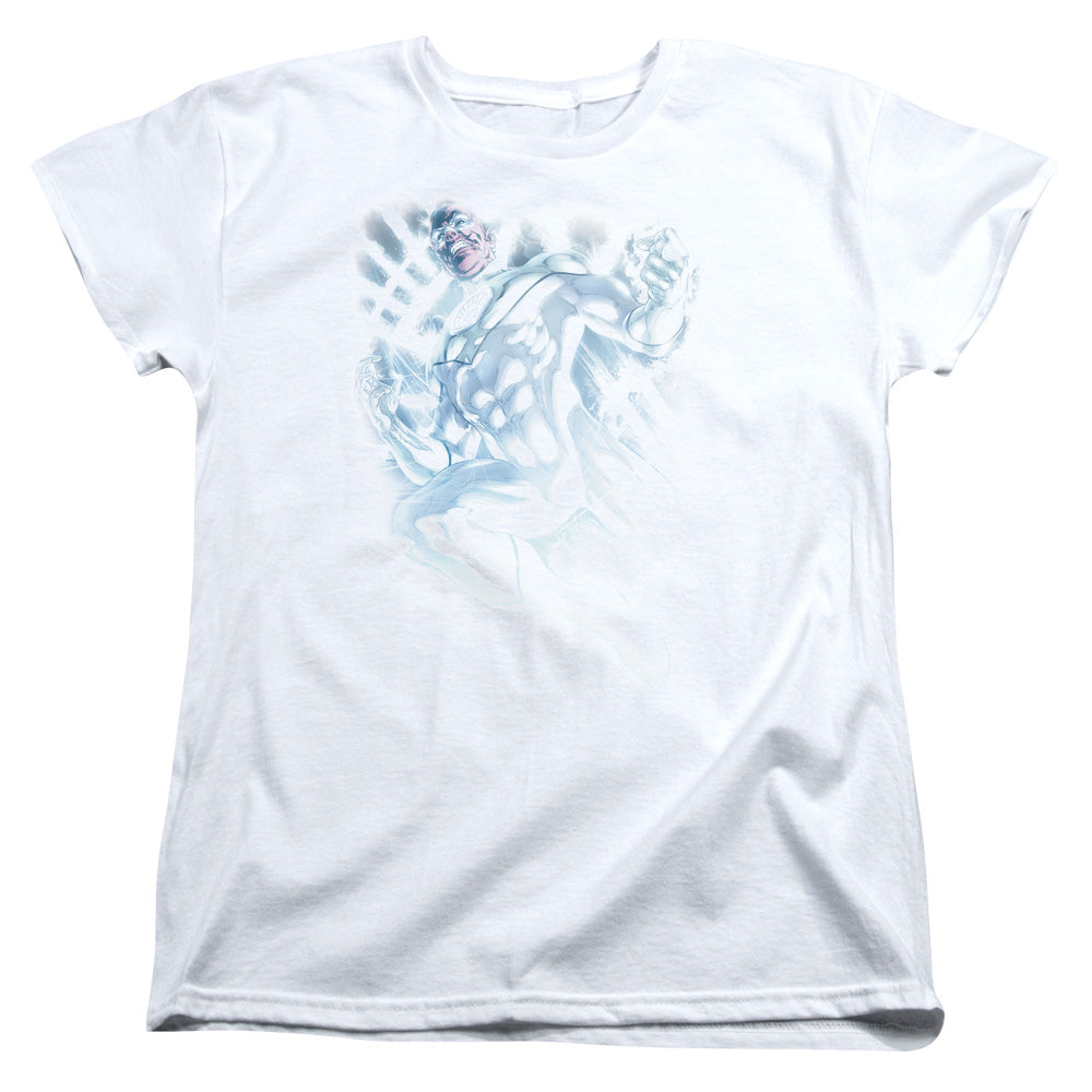 AN OFFCIALLY LICENSED GREEN LANTERN WHITE LANTERN SINESTRO WOMEN'S REGULAR FIT T-SHIRT WHITE