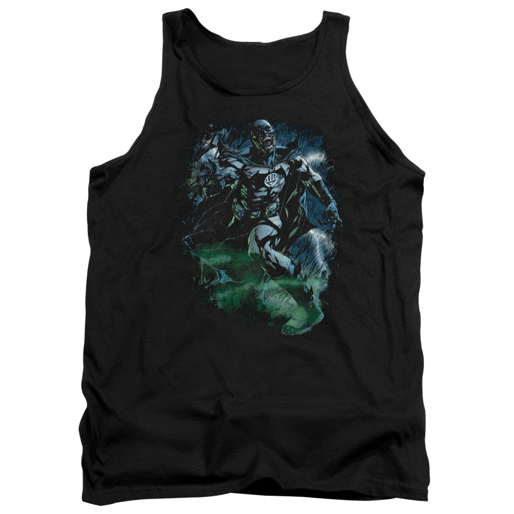 AN OFFCIALLY LICENSED GREEN LANTERN BLACK LANTERN BATMAN ADULT UNISEX TANK TOP BLACK
