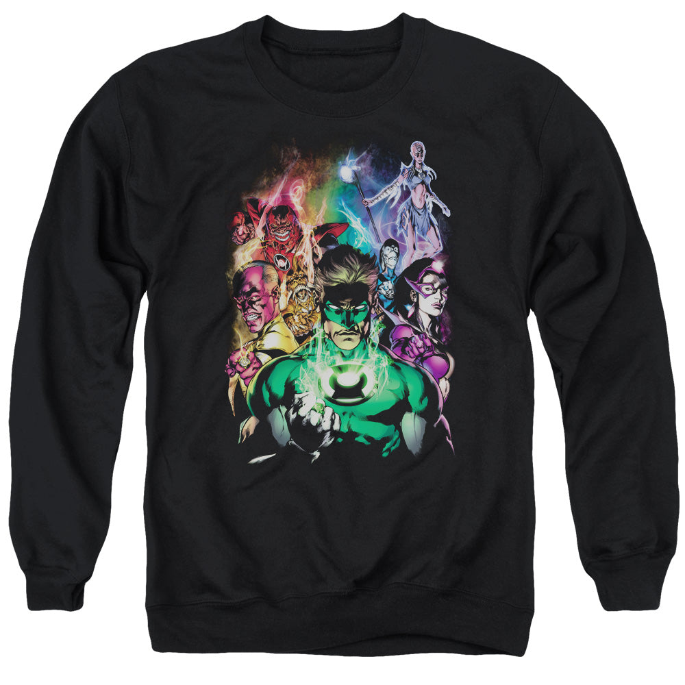AN OFFCIALLY LICENSED GREEN LANTERN THE NEW GUARDIANS ADULT UNISEX CREWNECK SWEATSHIRT BLACK