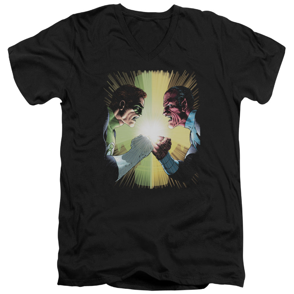 AN OFFCIALLY LICENSED GREEN LANTERN GL #60 COVER MEN'S V-NECK T-SHIRT BLACK