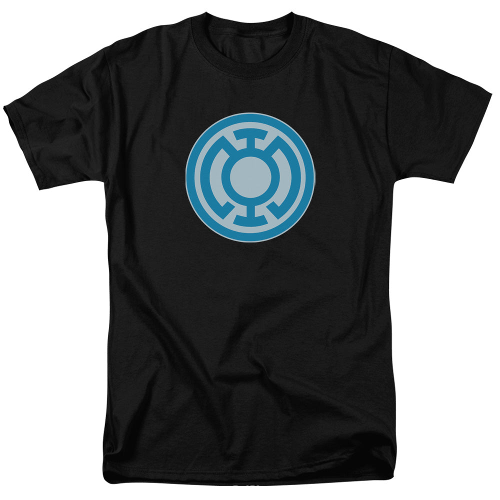 AN OFFCIALLY LICENSED GREEN LANTERN BLUE SYMBOL MEN'S REGULAR FIT T-SHIRT BLACK