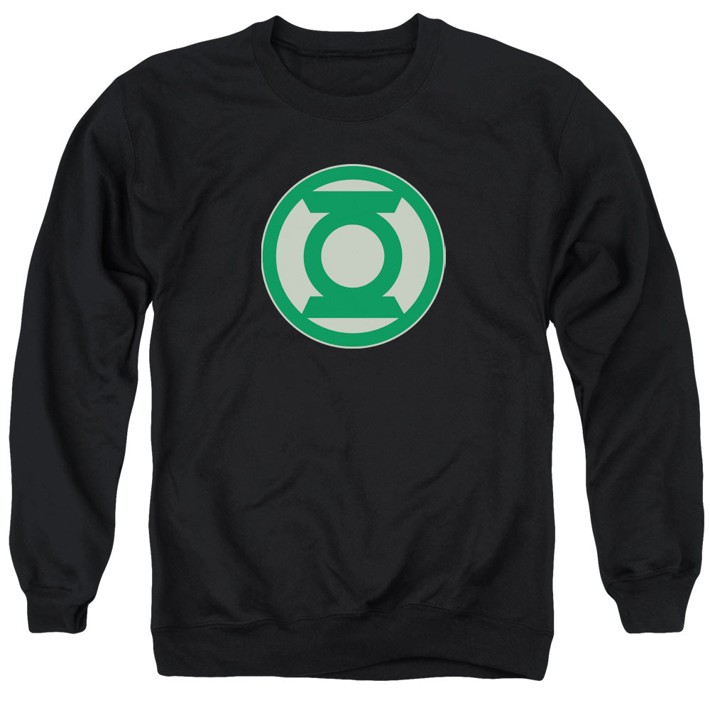 AN OFFCIALLY LICENSED GREEN LANTERN GREEN SYMBOL ADULT UNISEX CREWNECK SWEATSHIRT BLACK