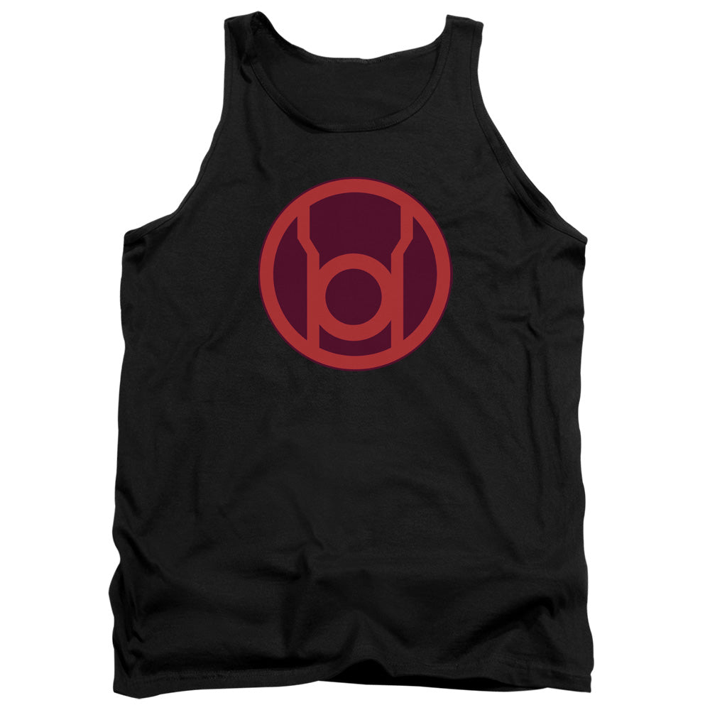 AN OFFCIALLY LICENSED GREEN LANTERN RED SYMBOL ADULT UNISEX TANK TOP BLACK