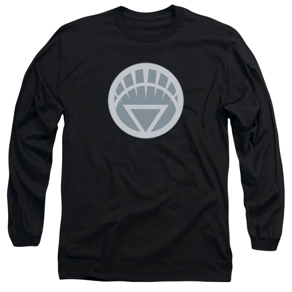 AN OFFCIALLY LICENSED GREEN LANTERN WHITE SYMBOL MEN'S LONG SLEEVE T-SHIRT BLACK