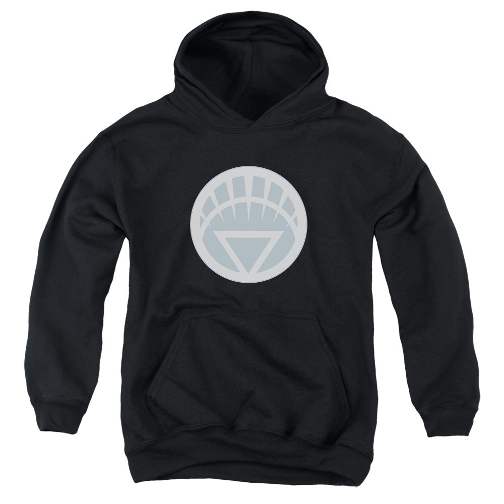 AN OFFCIALLY LICENSED GREEN LANTERN WHITE SYMBOL YOUTH HOODIE BLACK