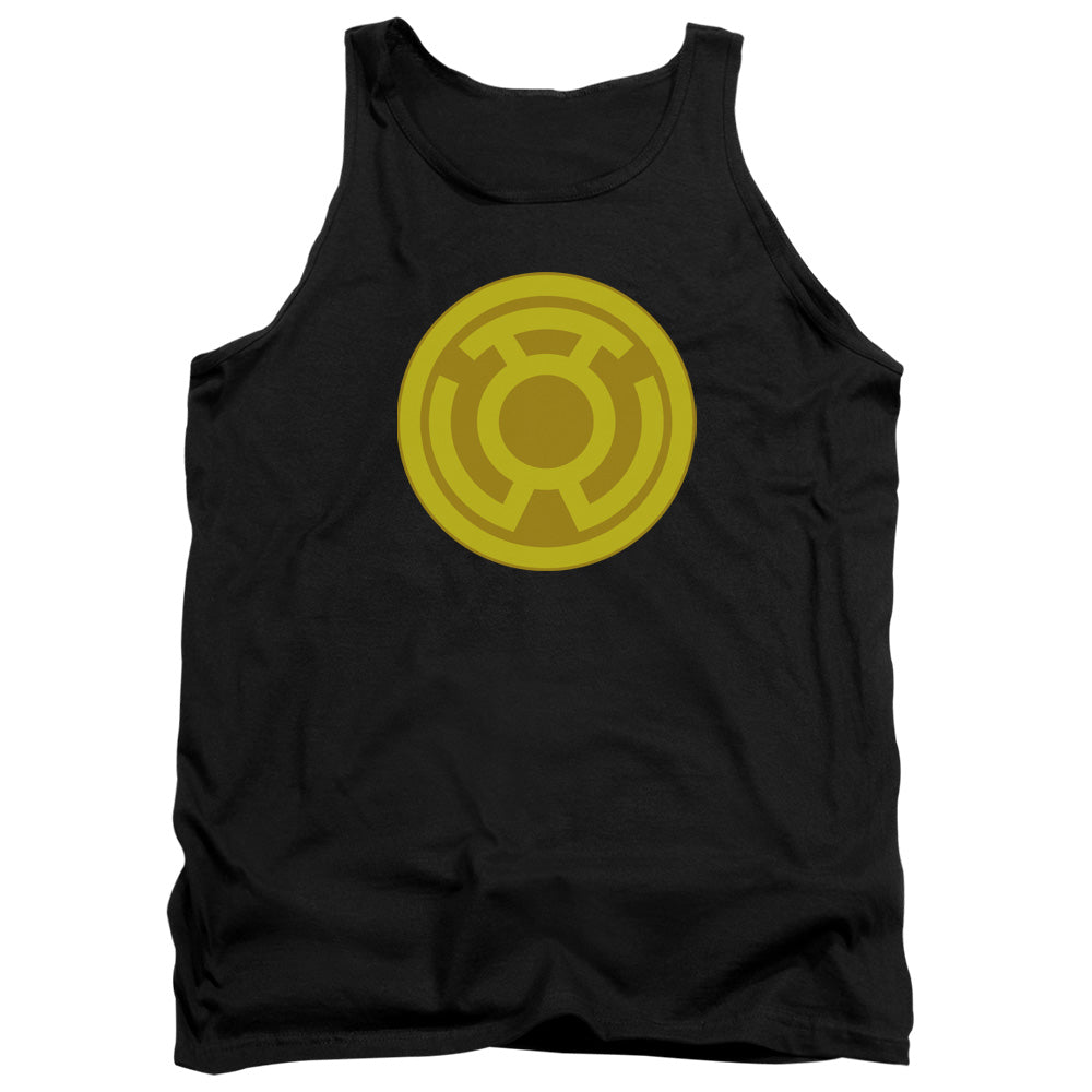 AN OFFCIALLY LICENSED GREEN LANTERN YELLOW SYMBOL ADULT UNISEX TANK TOP BLACK