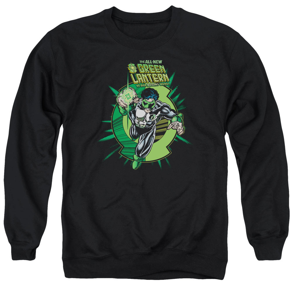 AN OFFCIALLY LICENSED GREEN LANTERN RAYNER COVER ADULT UNISEX CREWNECK SWEATSHIRT BLACK
