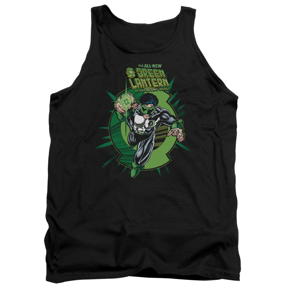 AN OFFCIALLY LICENSED GREEN LANTERN RAYNER COVER ADULT UNISEX TANK TOP BLACK