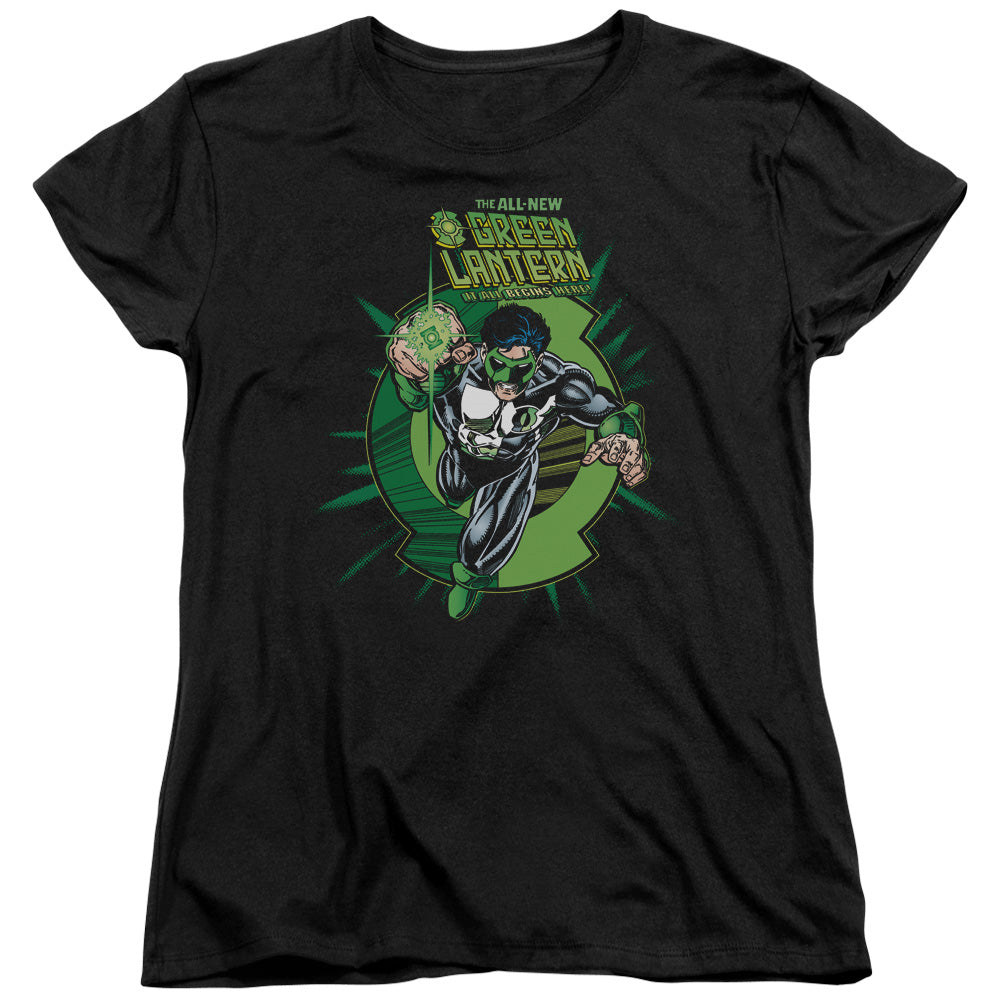 AN OFFCIALLY LICENSED GREEN LANTERN RAYNER COVER WOMEN'S REGULAR FIT T-SHIRT BLACK