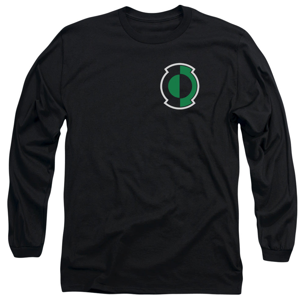 AN OFFCIALLY LICENSED GREEN LANTERN KYLE LOGO MEN'S LONG SLEEVE T-SHIRT BLACK